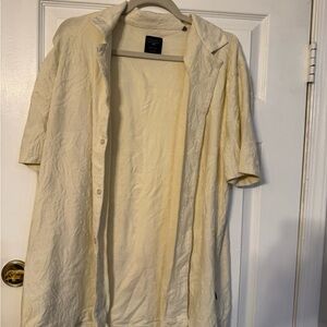 Men's Cream Short Sleeve Shirt